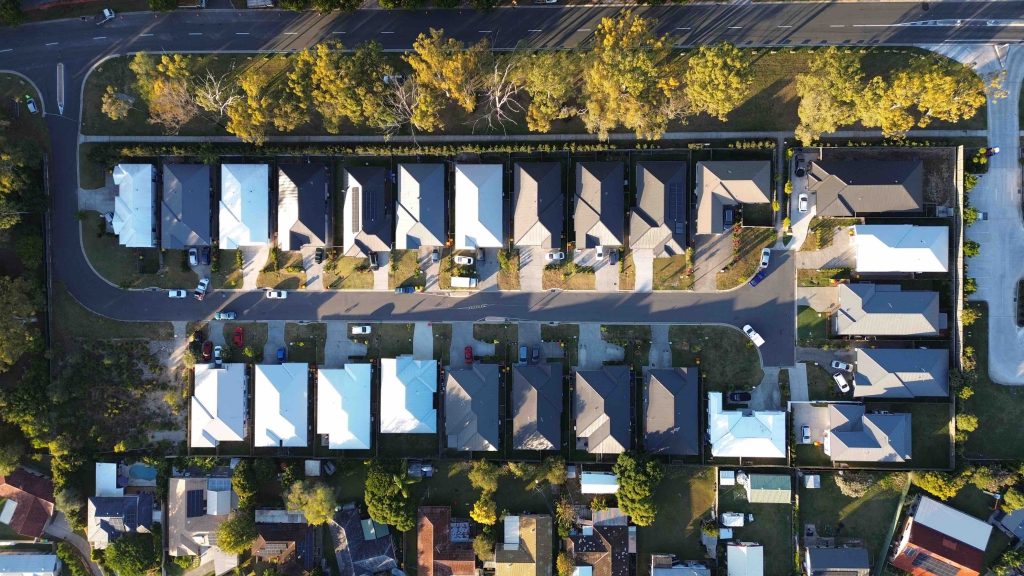 Carrick Pl Greenbank, aerial overview drone image